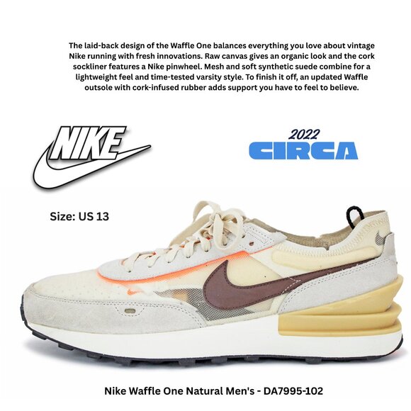 Nike Waffle One Natural Men's - DA7995-102: Size 13 - Picture 1 of 8